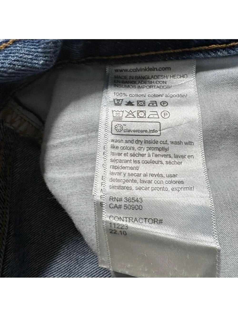 Calvin Klein Standard Straight Jeans Mens 34x30 Blue Denim Classic Fit Pant